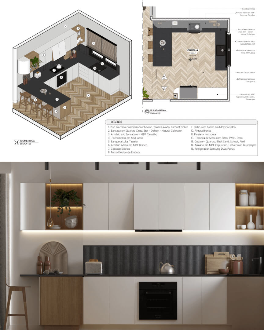 SketchUp X LayOut - Cozinha Verde-13