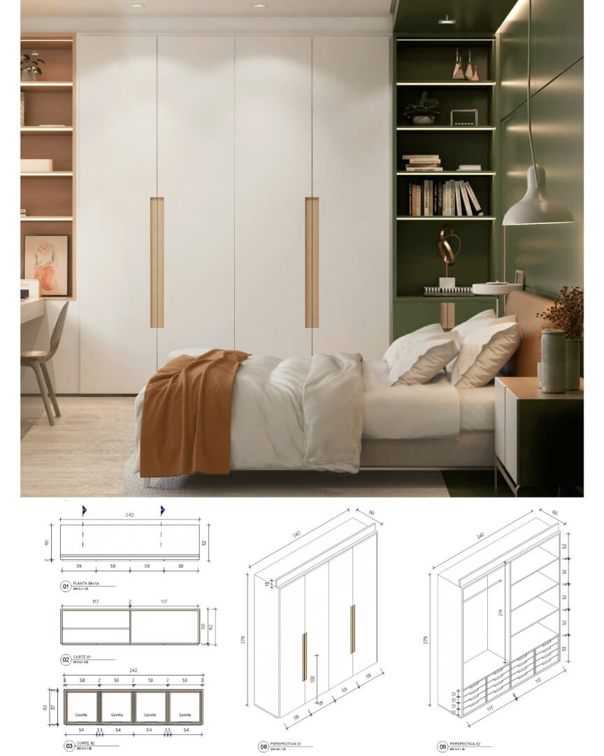 SketchUp X LayOut - Cozinha Verde-7